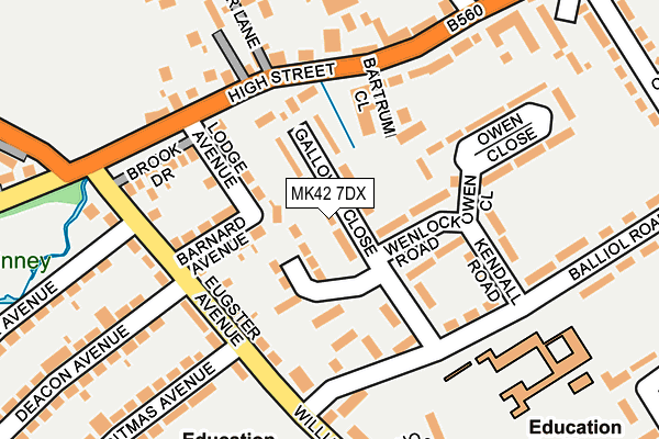 MK42 7DX map - OS OpenMap – Local (Ordnance Survey)