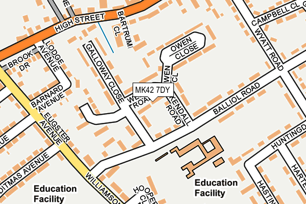 MK42 7DY map - OS OpenMap – Local (Ordnance Survey)