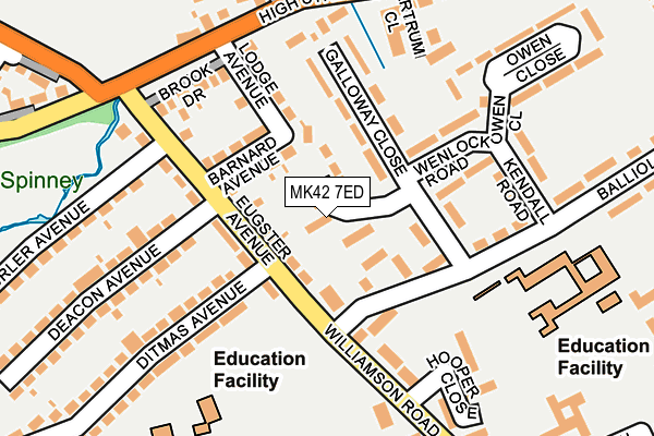 MK42 7ED map - OS OpenMap – Local (Ordnance Survey)