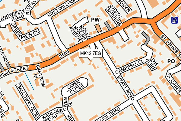 MK42 7EG map - OS OpenMap – Local (Ordnance Survey)