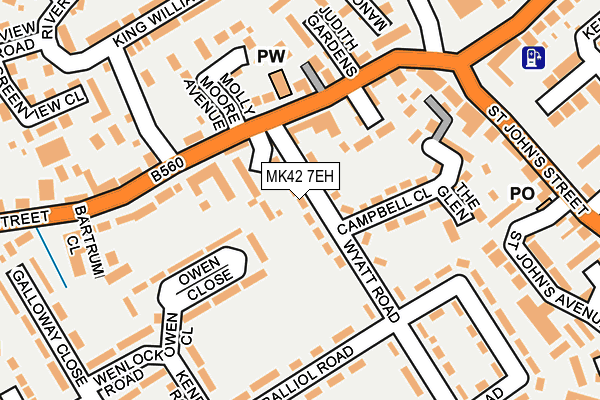MK42 7EH map - OS OpenMap – Local (Ordnance Survey)