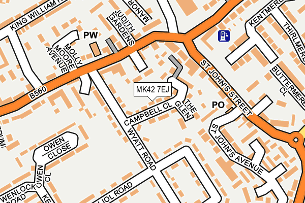 MK42 7EJ map - OS OpenMap – Local (Ordnance Survey)