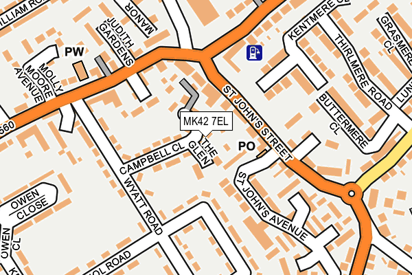 MK42 7EL map - OS OpenMap – Local (Ordnance Survey)