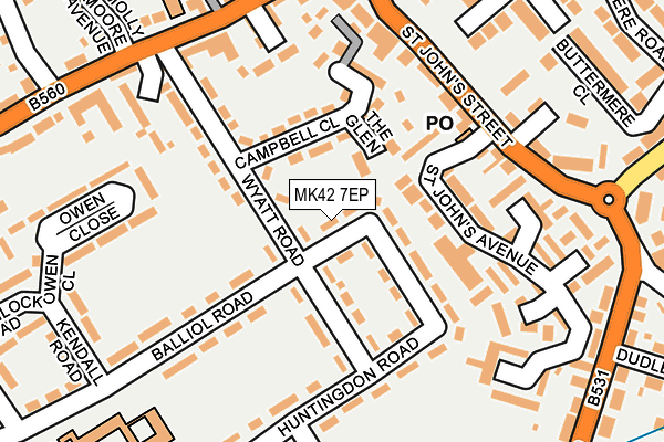 MK42 7EP map - OS OpenMap – Local (Ordnance Survey)