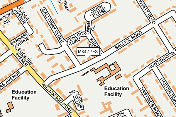 MK42 7ES map - OS OpenMap – Local (Ordnance Survey)