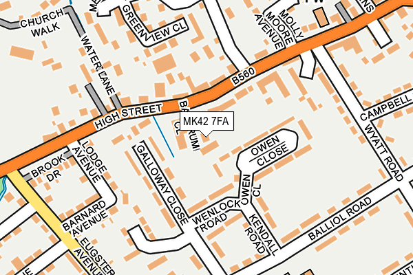 MK42 7FA map - OS OpenMap – Local (Ordnance Survey)