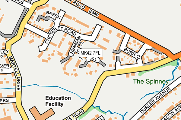 MK42 7FL map - OS OpenMap – Local (Ordnance Survey)