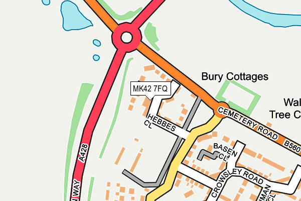 MK42 7FQ map - OS OpenMap – Local (Ordnance Survey)