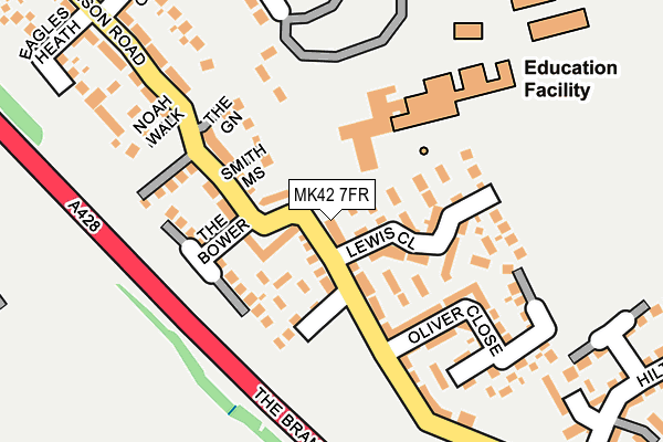 MK42 7FR map - OS OpenMap – Local (Ordnance Survey)