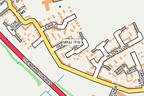 MK42 7FW map - OS OpenMap – Local (Ordnance Survey)