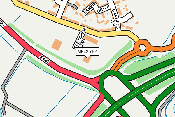 MK42 7FY map - OS OpenMap – Local (Ordnance Survey)