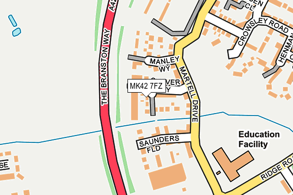 MK42 7FZ map - OS OpenMap – Local (Ordnance Survey)