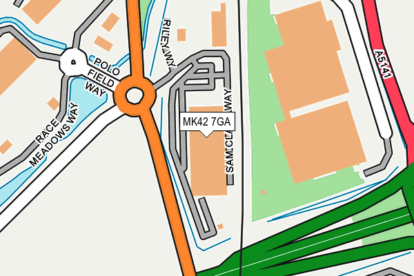 MK42 7GA map - OS OpenMap – Local (Ordnance Survey)