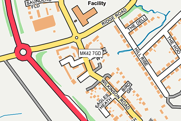 MK42 7GD map - OS OpenMap – Local (Ordnance Survey)