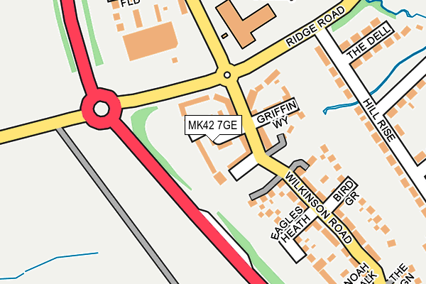 MK42 7GE map - OS OpenMap – Local (Ordnance Survey)