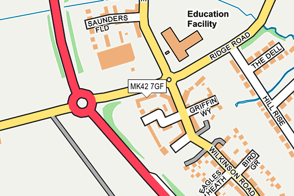 MK42 7GF map - OS OpenMap – Local (Ordnance Survey)