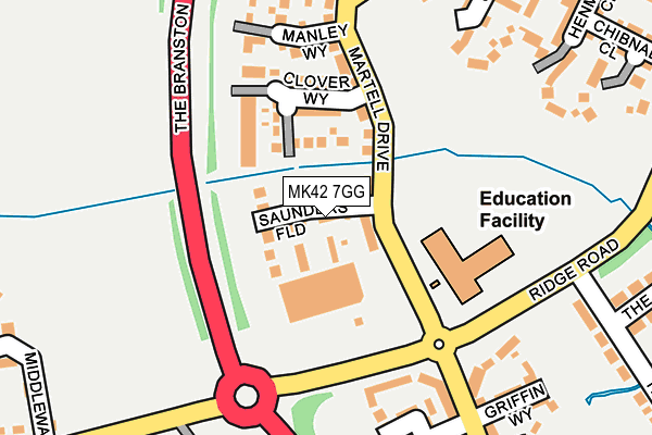 MK42 7GG map - OS OpenMap – Local (Ordnance Survey)