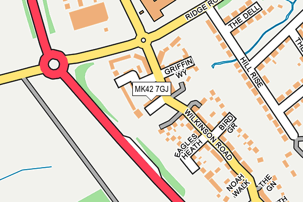 MK42 7GJ map - OS OpenMap – Local (Ordnance Survey)