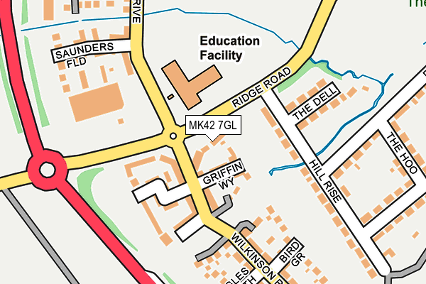 MK42 7GL map - OS OpenMap – Local (Ordnance Survey)