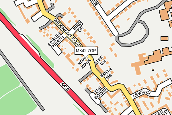 MK42 7GP map - OS OpenMap – Local (Ordnance Survey)