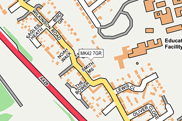 MK42 7GR map - OS OpenMap – Local (Ordnance Survey)