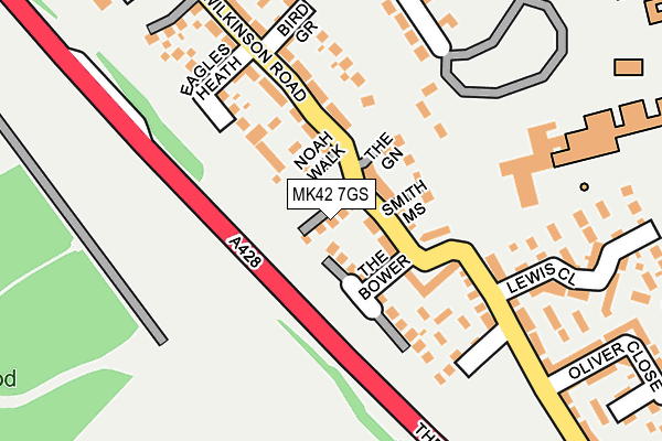 MK42 7GS map - OS OpenMap – Local (Ordnance Survey)