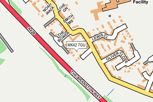 MK42 7GU map - OS OpenMap – Local (Ordnance Survey)