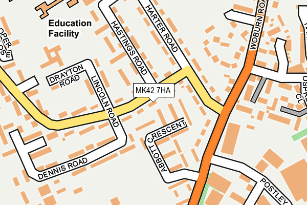 MK42 7HA map - OS OpenMap – Local (Ordnance Survey)