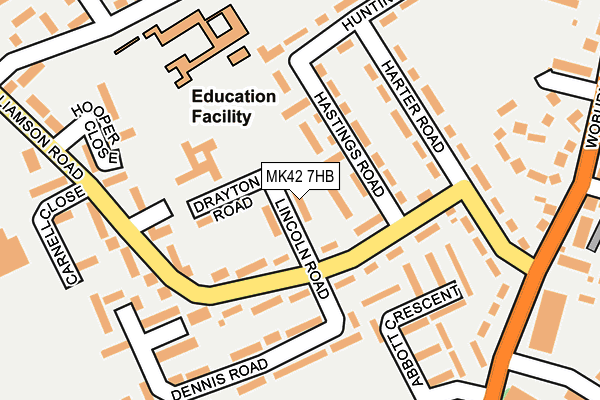 MK42 7HB map - OS OpenMap – Local (Ordnance Survey)