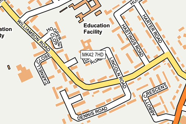 MK42 7HD map - OS OpenMap – Local (Ordnance Survey)