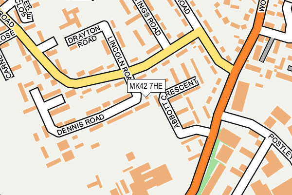 MK42 7HE map - OS OpenMap – Local (Ordnance Survey)