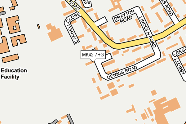 MK42 7HG map - OS OpenMap – Local (Ordnance Survey)