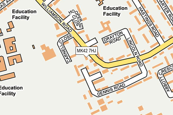 MK42 7HJ map - OS OpenMap – Local (Ordnance Survey)