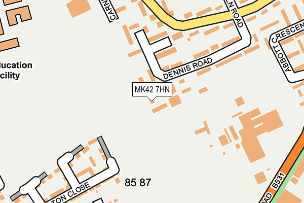 MK42 7HN map - OS OpenMap – Local (Ordnance Survey)