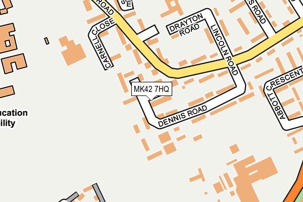 MK42 7HQ map - OS OpenMap – Local (Ordnance Survey)