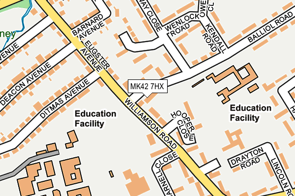 MK42 7HX map - OS OpenMap – Local (Ordnance Survey)