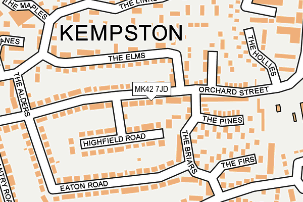 MK42 7JD map - OS OpenMap – Local (Ordnance Survey)