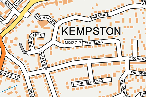 MK42 7JP map - OS OpenMap – Local (Ordnance Survey)