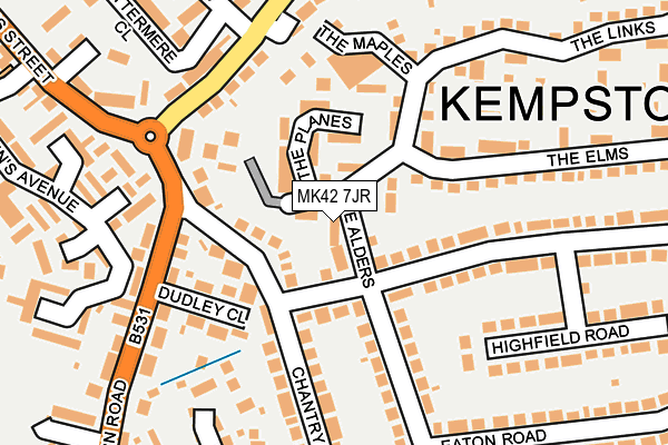 MK42 7JR map - OS OpenMap – Local (Ordnance Survey)