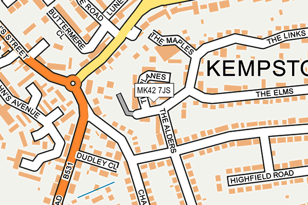 MK42 7JS map - OS OpenMap – Local (Ordnance Survey)