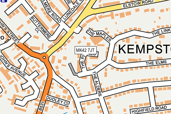 MK42 7JT map - OS OpenMap – Local (Ordnance Survey)