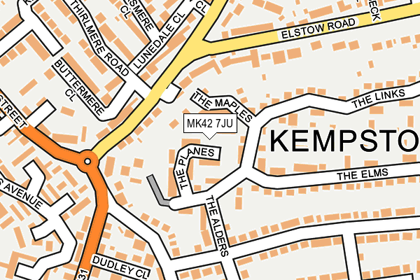 MK42 7JU map - OS OpenMap – Local (Ordnance Survey)