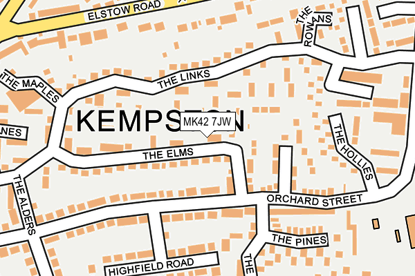 MK42 7JW map - OS OpenMap – Local (Ordnance Survey)