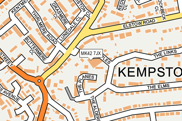 MK42 7JX map - OS OpenMap – Local (Ordnance Survey)