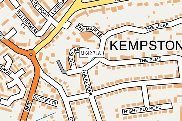 MK42 7LA map - OS OpenMap – Local (Ordnance Survey)