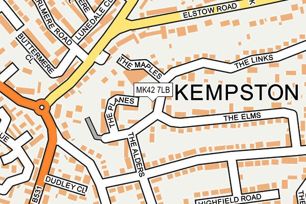 MK42 7LB map - OS OpenMap – Local (Ordnance Survey)