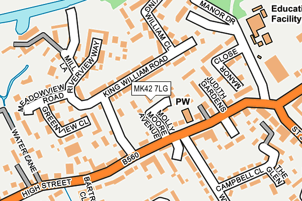 MK42 7LG map - OS OpenMap – Local (Ordnance Survey)