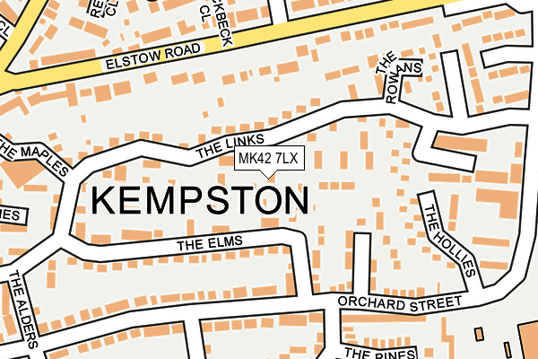 MK42 7LX map - OS OpenMap – Local (Ordnance Survey)