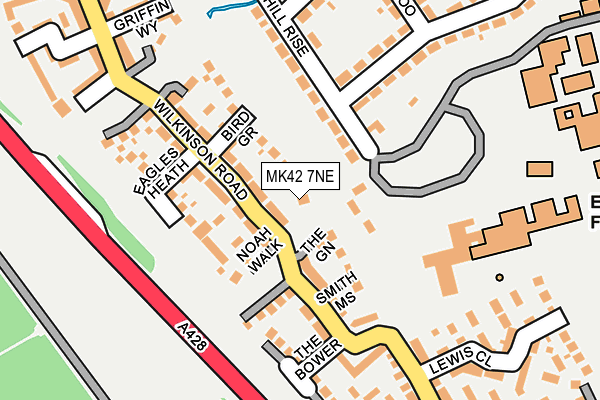 MK42 7NE map - OS OpenMap – Local (Ordnance Survey)