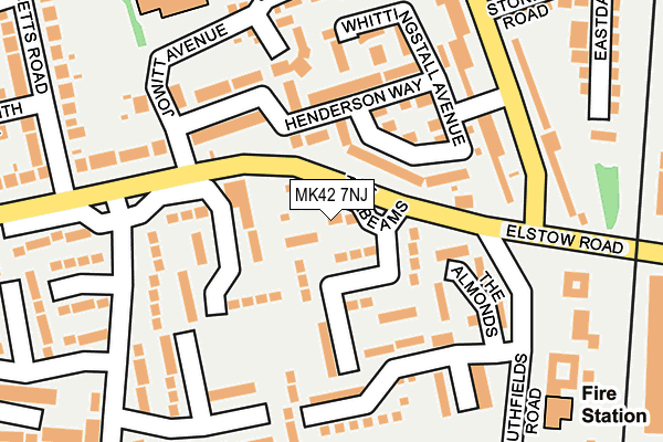 MK42 7NJ map - OS OpenMap – Local (Ordnance Survey)